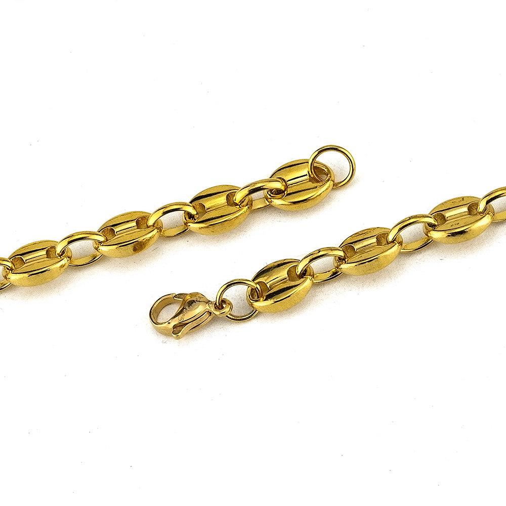 Goldsmith stainless steel puffed Gucci link chain 8mm - Gold