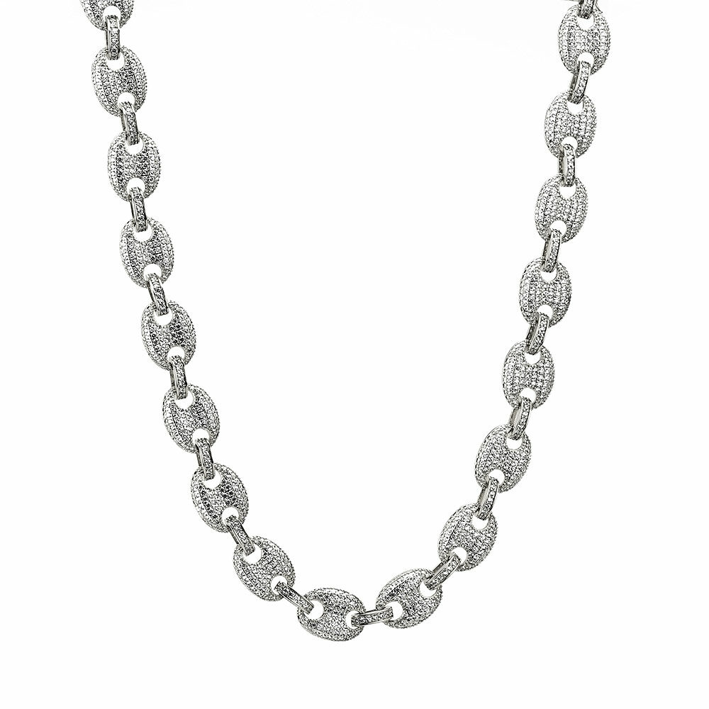 Goldsmith ICED CUBAN OVAL CHAIN 12MM – WHITE GOLD